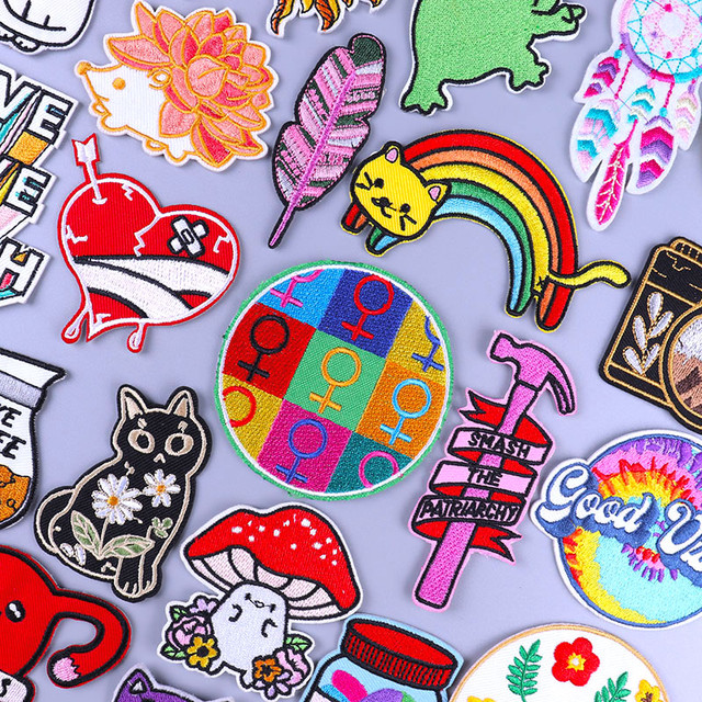Cartoon Embroidered Patches For Clothing Thermoadhesive Patches Rainbow Cat  Iron On Patches On Clothes Badges For